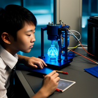 Prompt: In the dimly lit lab space, a young and focused Asian engineer meticulously assembles a miniature nuclear fusion reactor for a mechatronic suite, drawing inspiration from Iron Man's iconic armor suit. The blue hues of the late-night environment create an atmosphere of intrigue and dedication, while the brightly shining light from the arc reactor casts a mesmerizing glow. With ultra-realistic and high-definition precision, this photograph captures the engineer's unwavering determination and the cutting-edge technology he harnesses. Captured with a Nikon D850 and a Nikkor 24-70mm f/2.8 lens. --ar 3:4 --s 1000 --c 80. Negative Prompt: Sci-Fi: (bad anatomy:1.4), (bad proportions:1.4), (deformed:1.3), disfigured, blurry, low quality, gross proportions, (ugly:1.3), (cloned spaceships:1.3), (oversaturated:1.2), (weird alien shapes:1.5), extra limbs, extra arms, extra legs, extra fingers, fused fingers, too many fingers, long neck, (mutated hands:1.2), mutation, mutilated, (lowres:1.2), (cropped:1.2), out of frame, (poorly drawn planets:1.3), poorly drawn hands, (dehydrated:1.2), (worst quality:1.4), (duplicate:1.2), error, (JPEG artifacts:1.2), watermark, (username:1.1), signature, text.