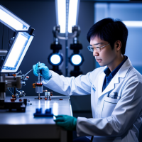 Prompt: In the dimly lit lab, an Asian engineer meticulously works on a lab bench, diligently constructing a miniature nuclear fusion reactor for a mechatronic suite, drawing inspiration from Iron Man's iconic armor suit. The space is bathed in a soft, blue hue, with the brightly shining light emitted by the arc reactor casting an ethereal glow. This ultra-realistic and high-definition photograph captures the engineer's dedication and expertise. Captured with a Nikon D850 camera and a Sigma 35mm f/1.4 lens, in the style of renowned photographer Steve McCurry. --ar 3:4 --s 1000 --c 80. Negative prompt: Sci-Fi: (bad anatomy:1.4), (bad proportions:1.4), (deformed:1.3), disfigured, blurry, low quality, gross proportions, (ugly:1.3), (cloned spaceships:1.3), (oversaturated:1.2), (weird alien shapes:1.5), extra limbs, extra arms, extra legs, extra fingers, fused fingers, too many fingers, long neck, (mutated hands:1.2), mutation, mutilated, (lowres:1.2), (cropped:1.2), out of frame, (poorly drawn planets:1.3), poorly drawn hands, (dehydrated:1.2), (worst quality:1.4), (duplicate:1.2), error, (JPEG artifacts:1.2), watermark, (username:1.1), signature, text.